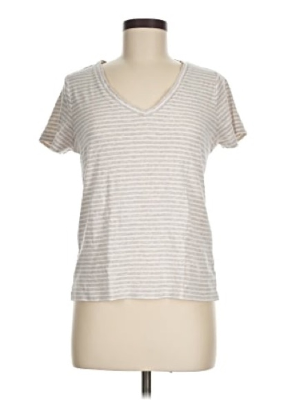 Vineyard Vines Light Blue and White Striped V-Neck Tee